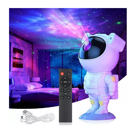 Astronauta Projetor De Galáxia Estrelas Luz Noturna Nebulosa Cor Da Estrutura Branco Cor Da Cúpula Branco Voltagem 110v