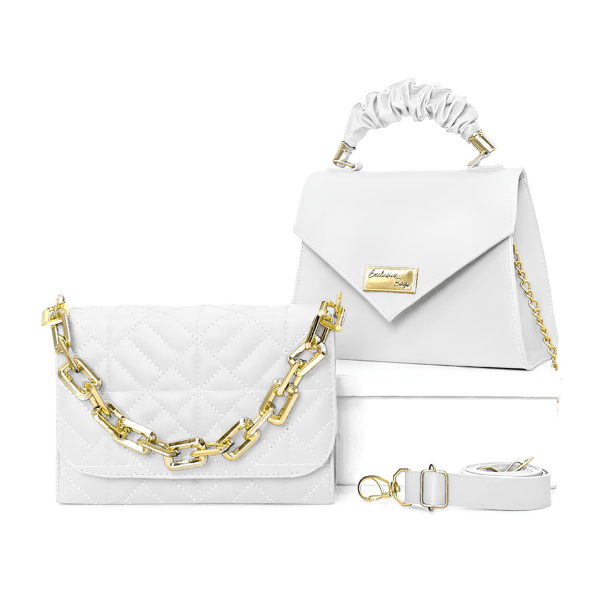 Conjunto de Bolsas Femininas Tiracolo e de Mão em Couro Vegano