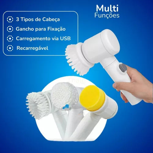 Escova Elétrica De Limpeza 5 e 1 Cleaning Brushes - Prático®