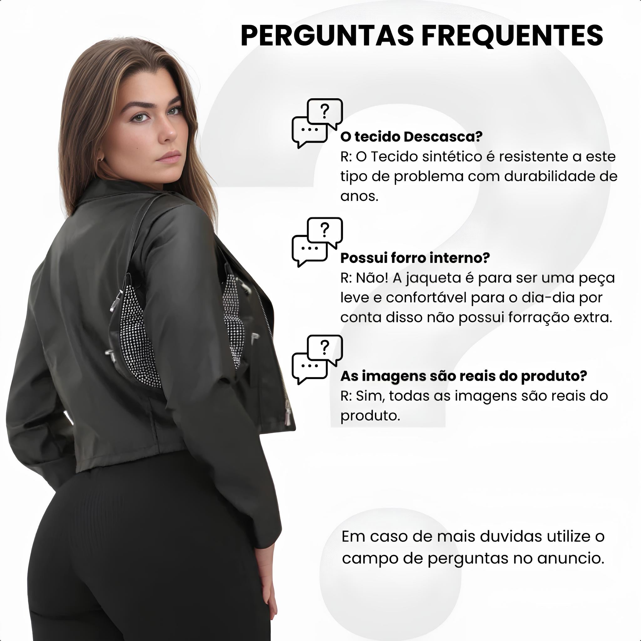 Jaqueta Feminina Couro Vegano Premium – Modelo Biker Atemporal