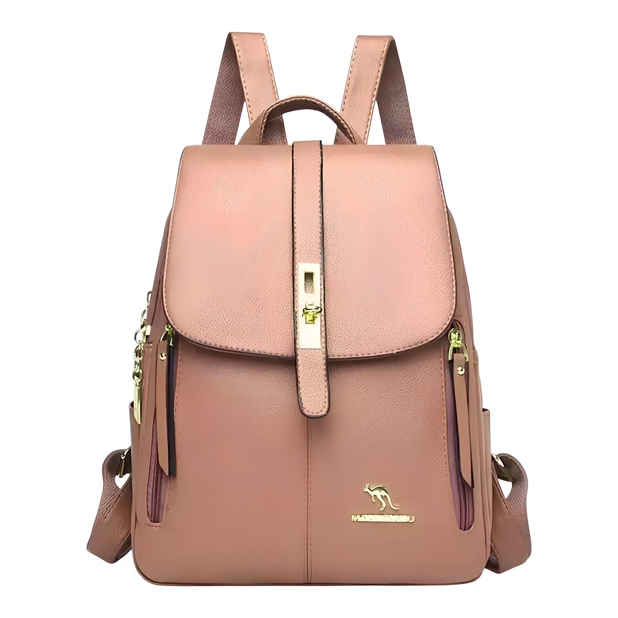 Mochila Feminina de Couro Elegante e Reforçada – Design Sofisticado, Leve e Resistente