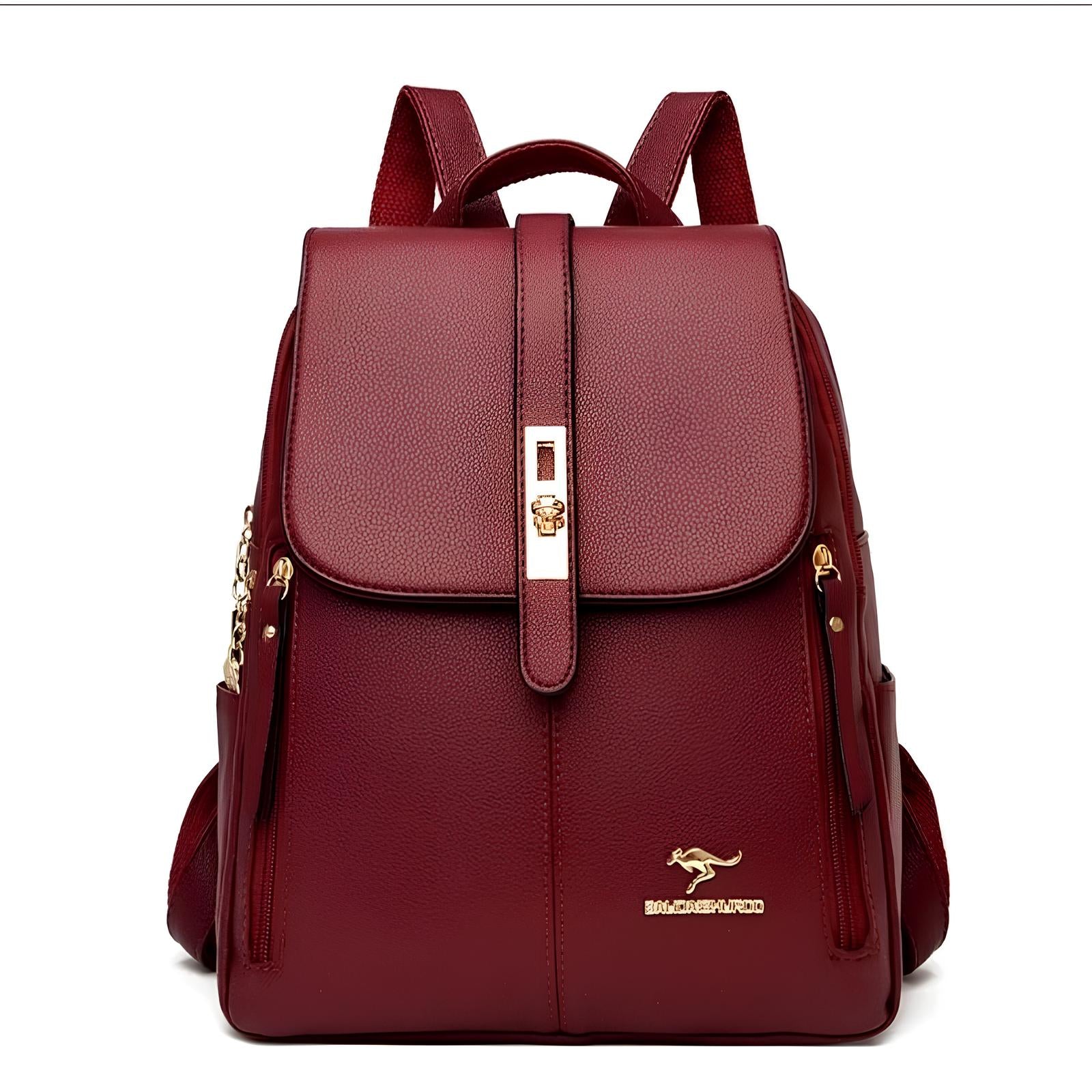 Mochila Feminina de Couro Elegante e Reforçada – Design Sofisticado, Leve e Resistente