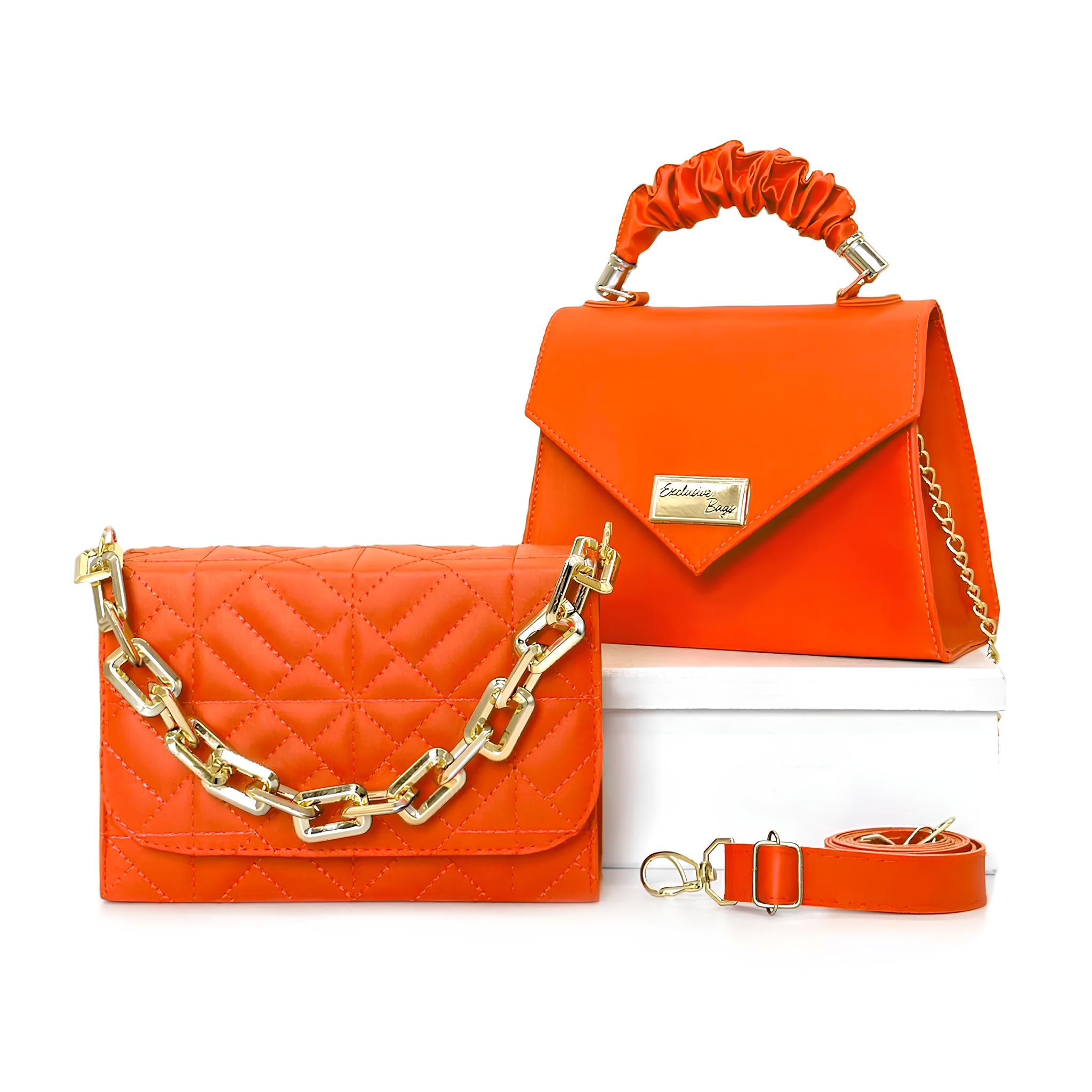 Conjunto de Bolsas Femininas Tiracolo e de Mão em Couro Vegano
